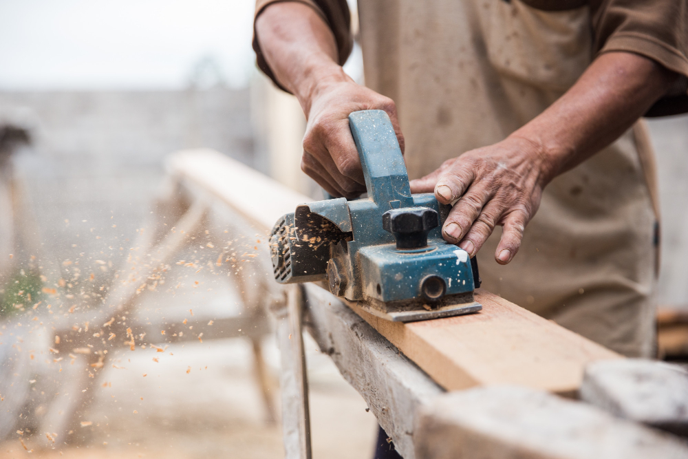 Professional carpenter working